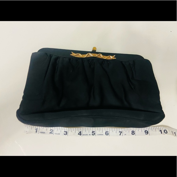 Vintage Black Clutch with Gold Clasp 1950’s - Picture 2 of 14
